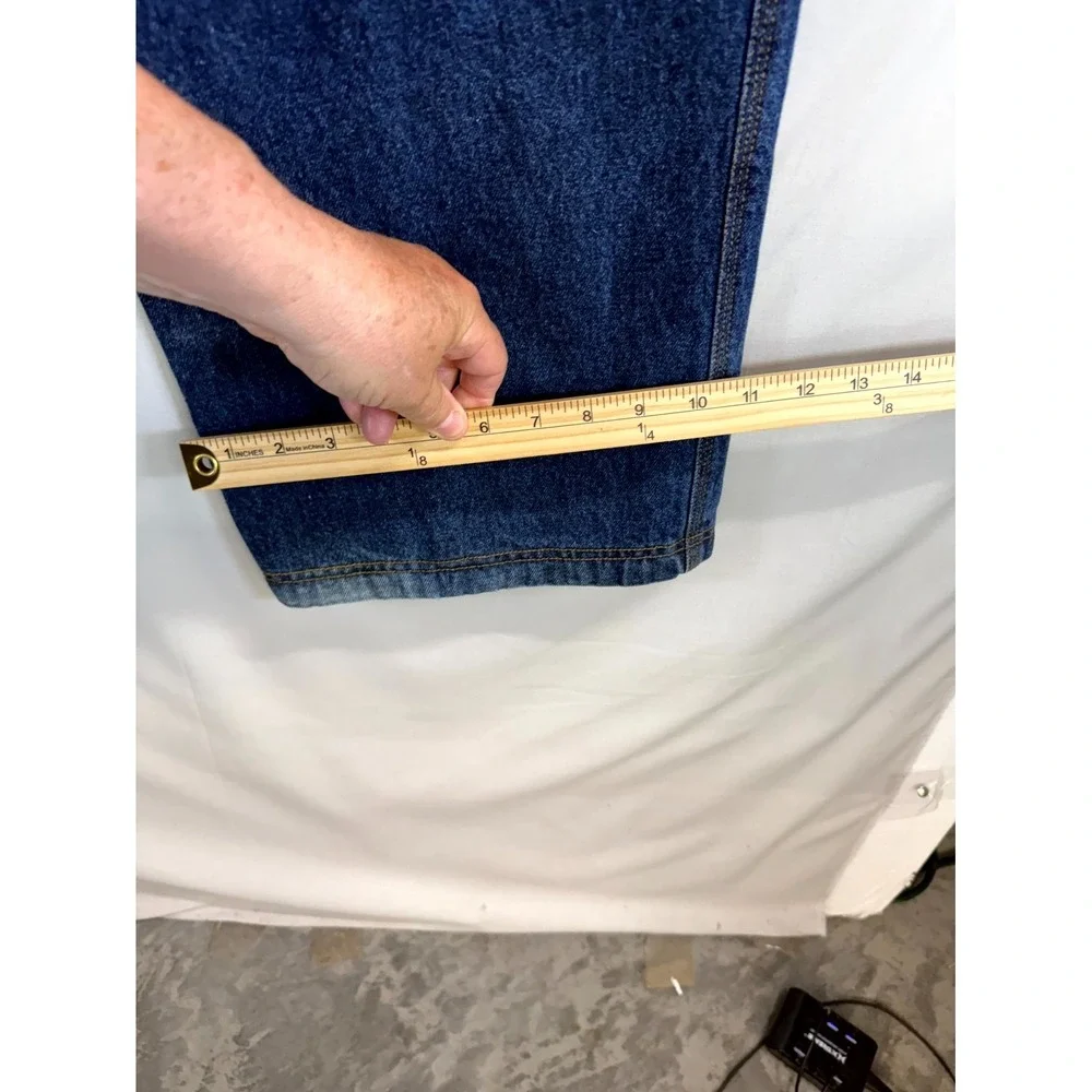 Duluth Ballroom Carpenter Jeans Mens 48x30 Blue Cotton Straight Leg Hammer Loop